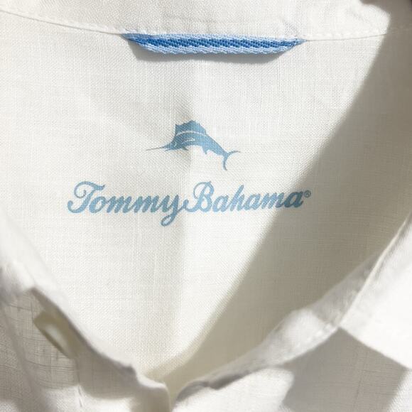 Tommy Bahama Linen Shirt Mens XL White Button Up Long Sleeve Pocket Vacation - Picture 5 of 9